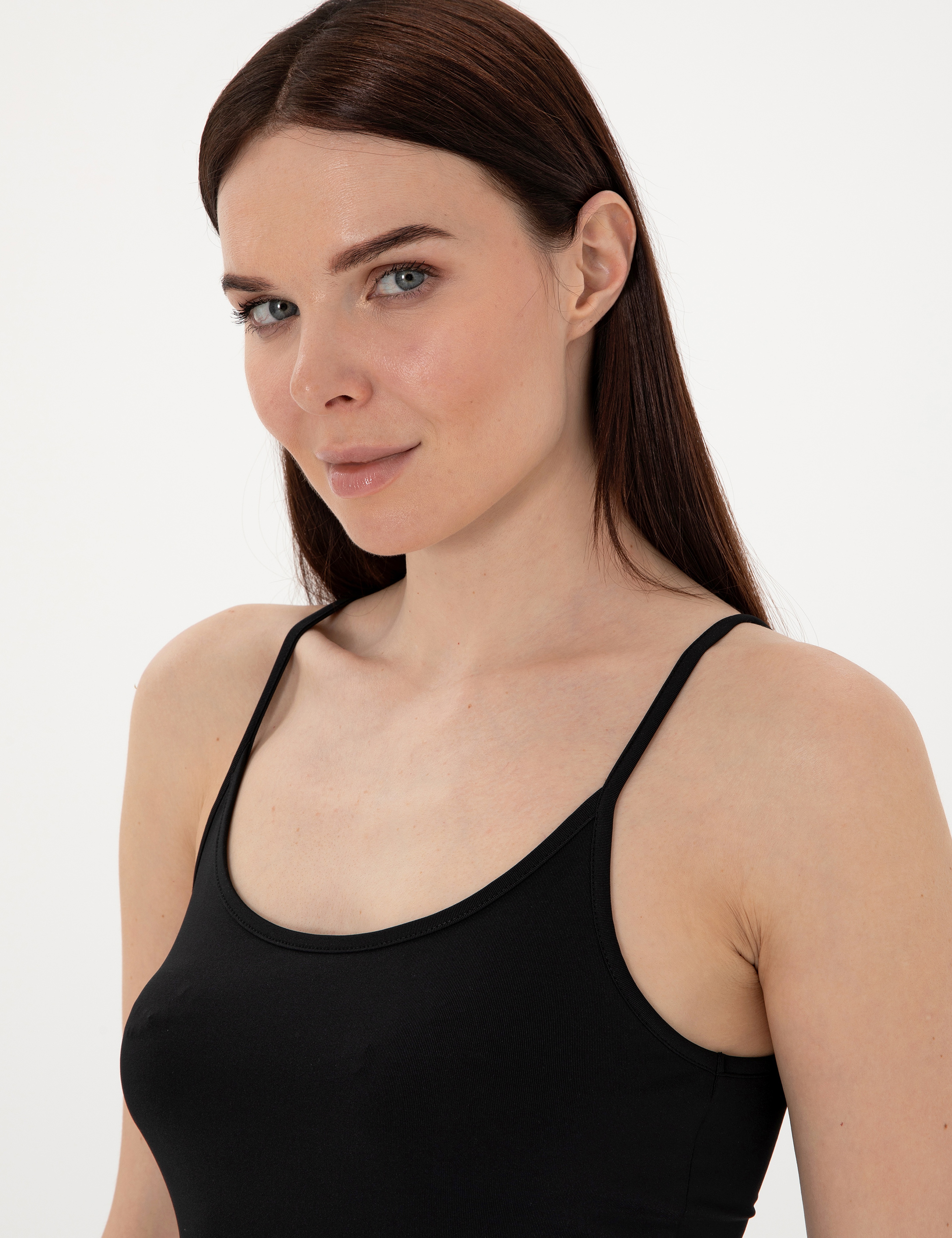 Siyah Extra Slim Fit Örme Bluz