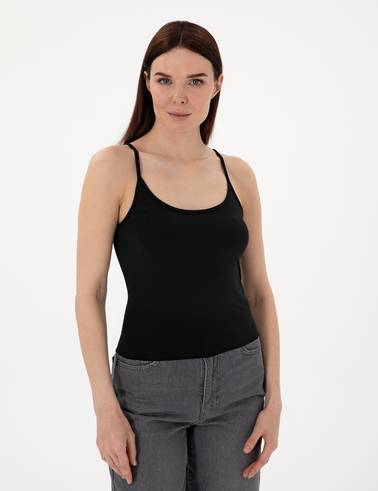 Siyah Ex. Slim Fit Örme Bluz