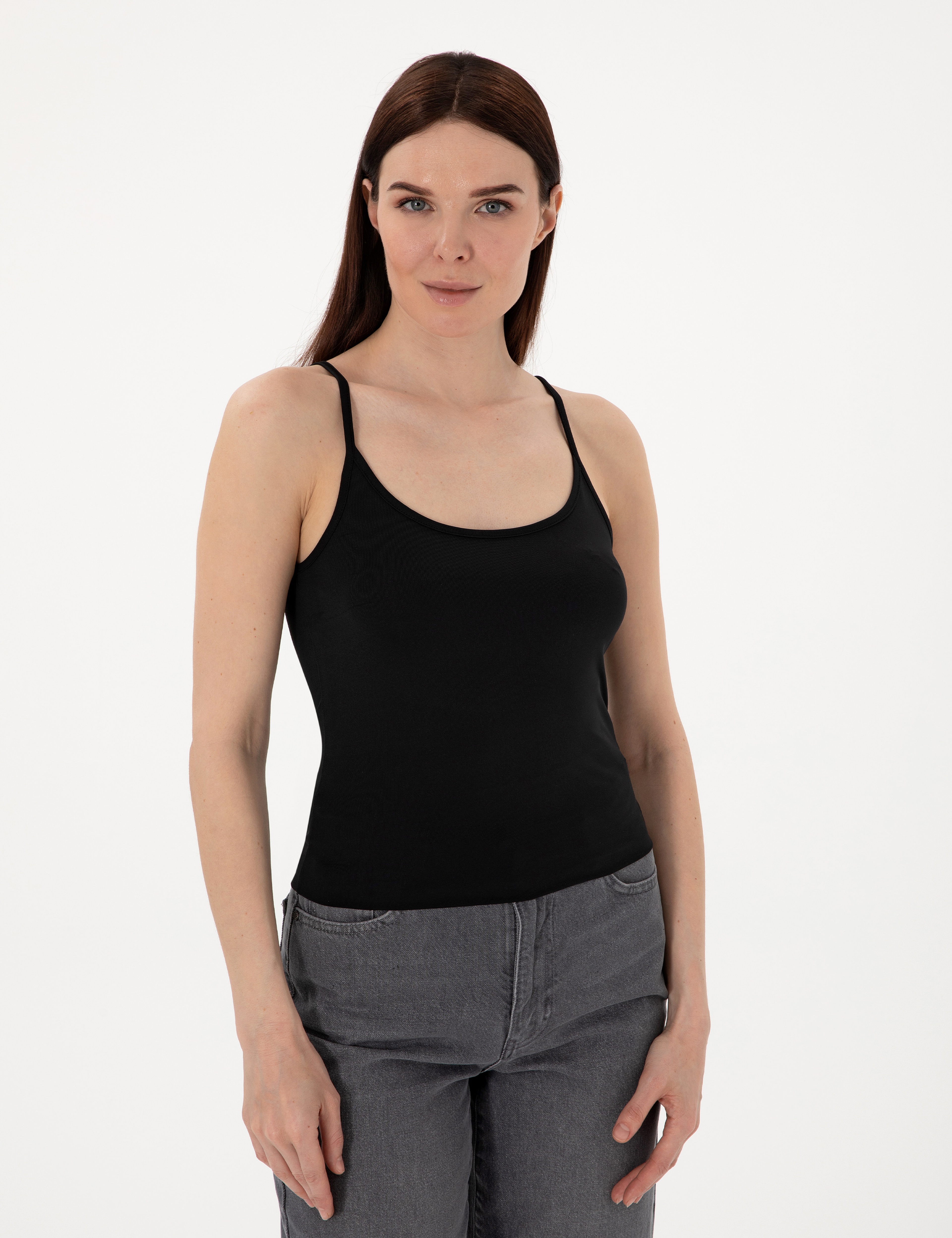 Siyah Extra Slim Fit Örme Bluz