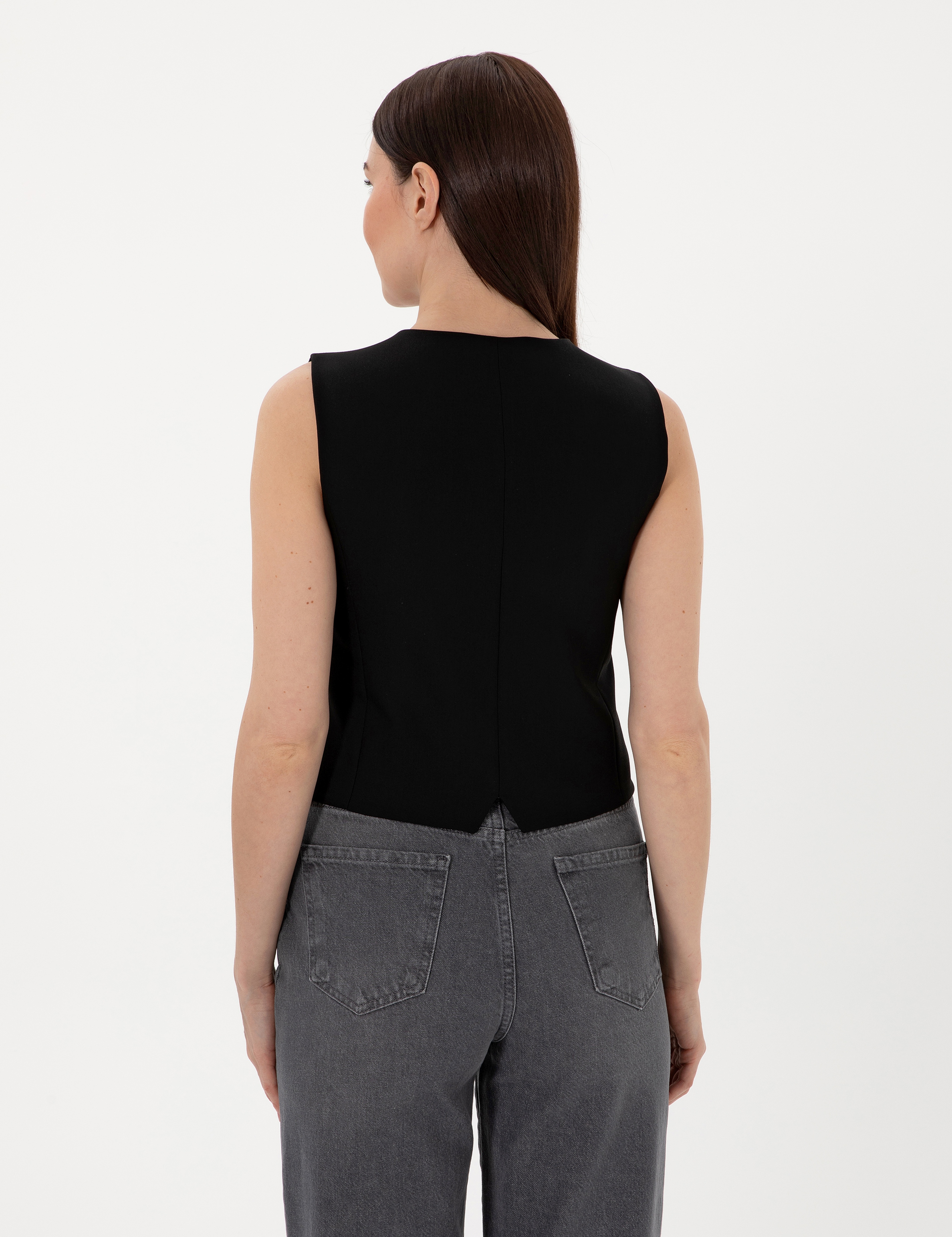 Siyah Slim Fit Yelek - Image 5