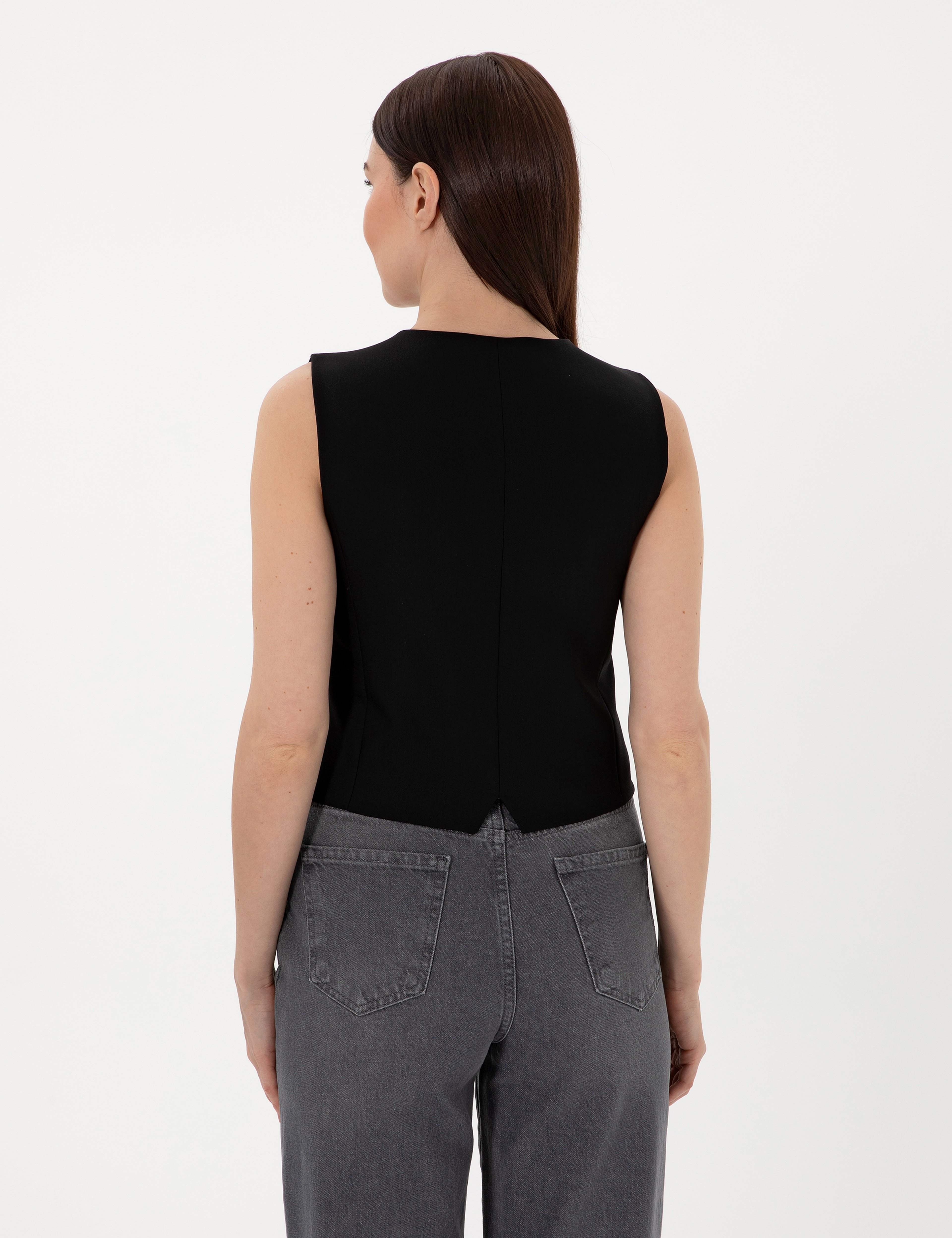 Siyah Slim Fit Yelek