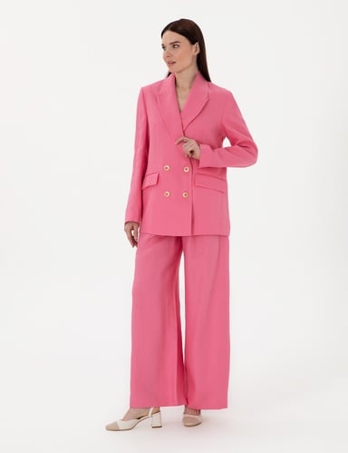 Pembe Keten Pantolon