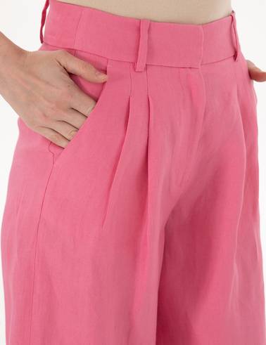 Pembe Keten Pantolon
