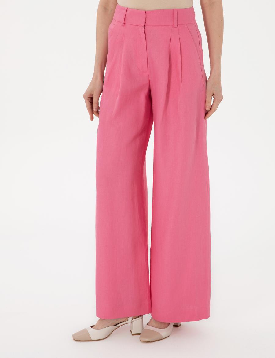 Pembe Keten Pantolon