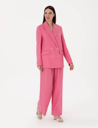 Pembe Keten Pantolon