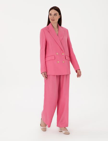 Pembe Keten Pantolon - 50299986013