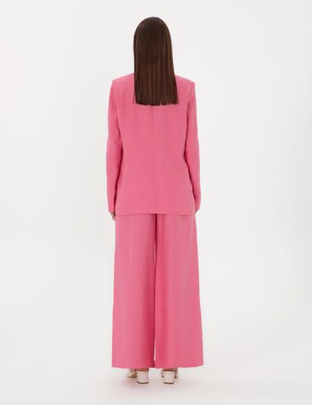 Pembe Keten Pantolon - 50299986013