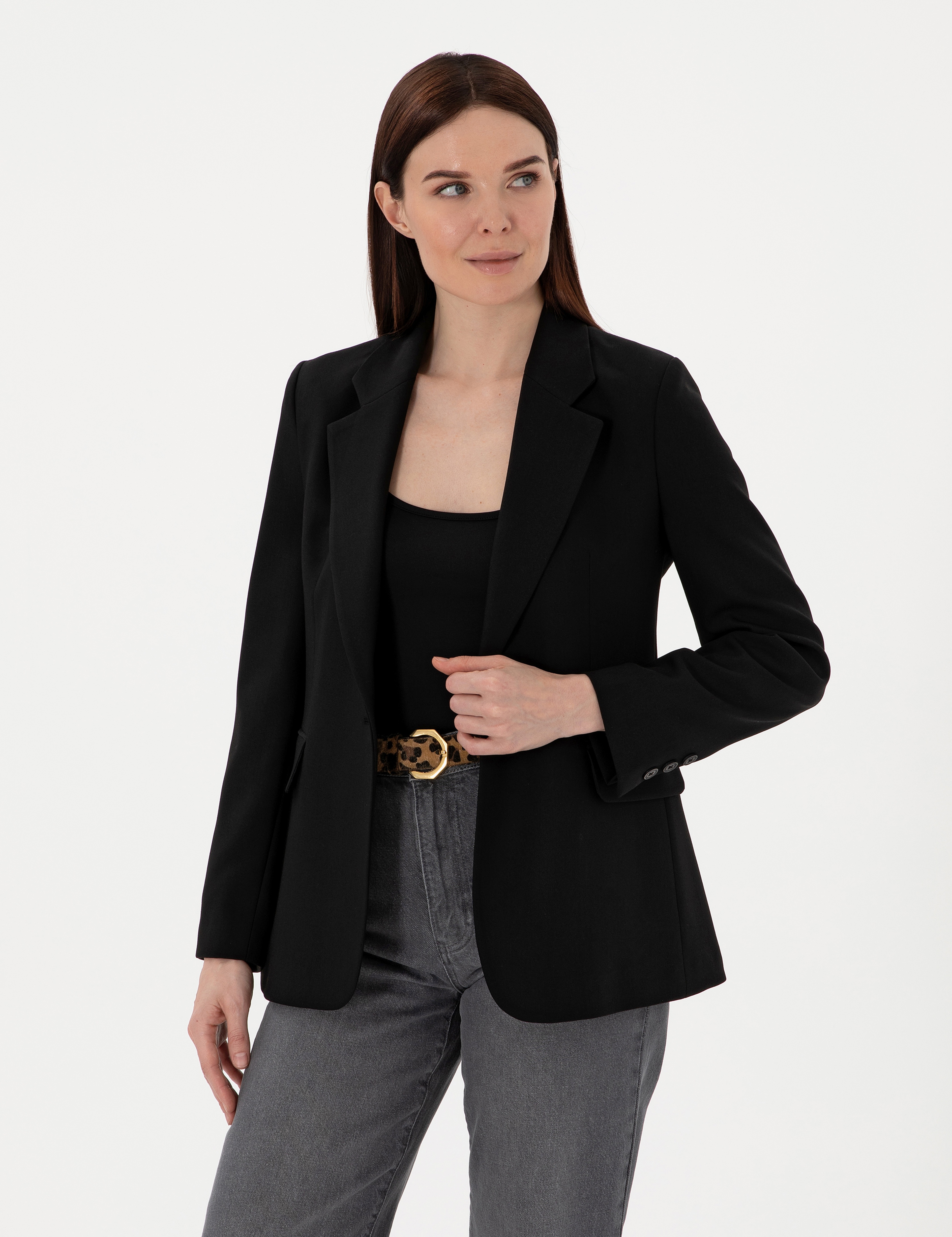Siyah Slim Fit Ceket - Image 1