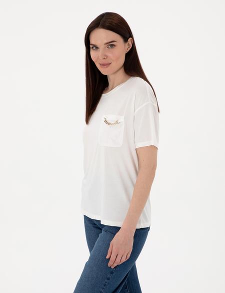 Beyaz Comfort Fit Tişört - 50301456020