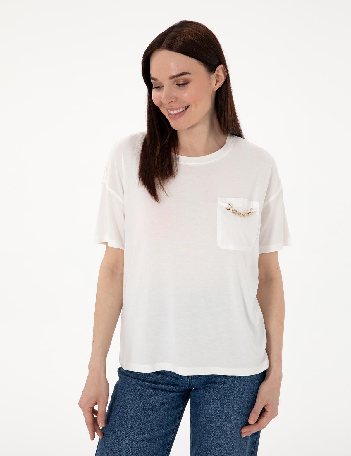 Beyaz Comfort Fit Tişört - 50301456020