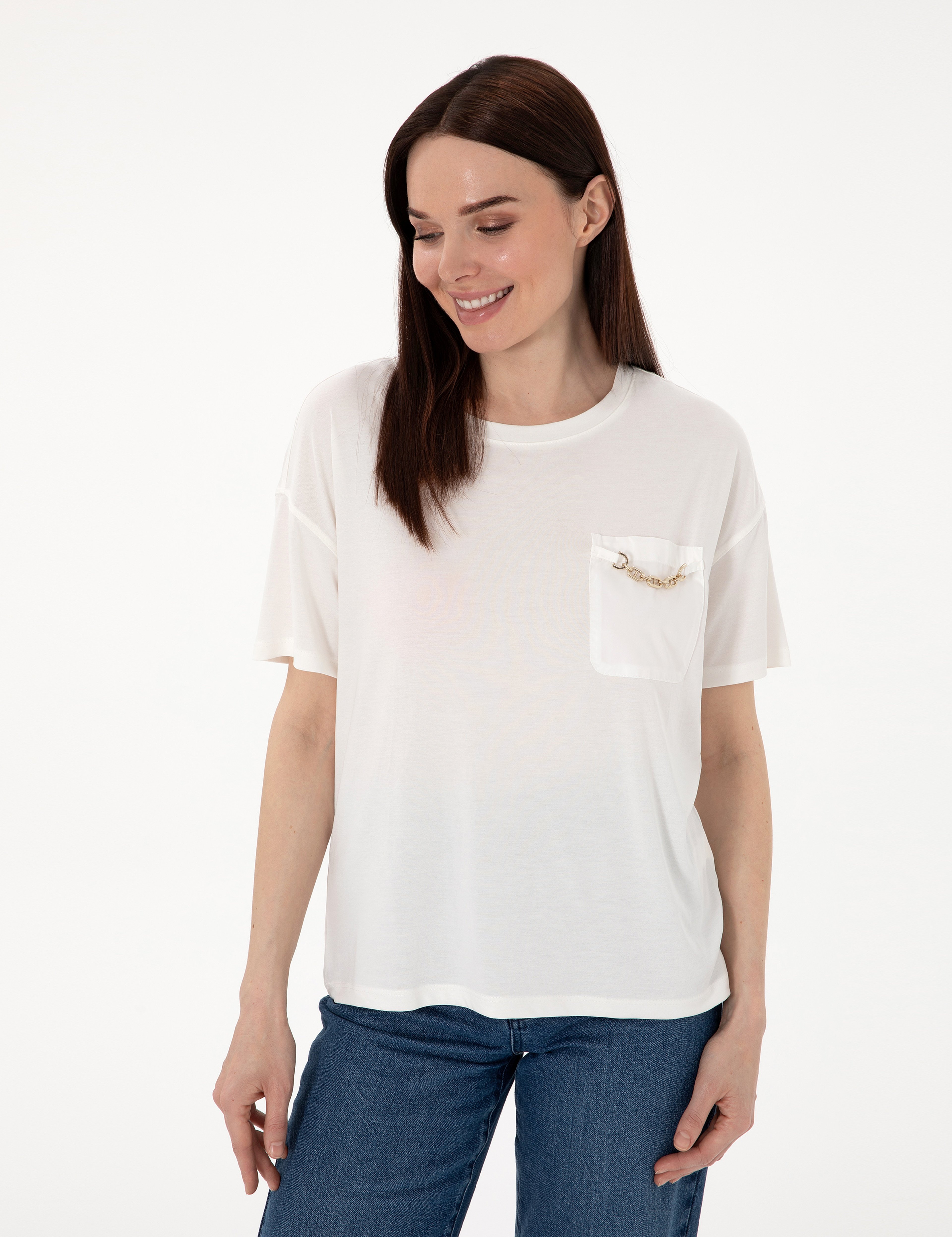 Beyaz Comfort Fit Tişört