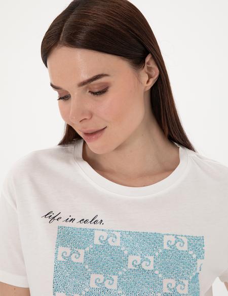 Beyaz Regular Fit Tişört - 50305798005