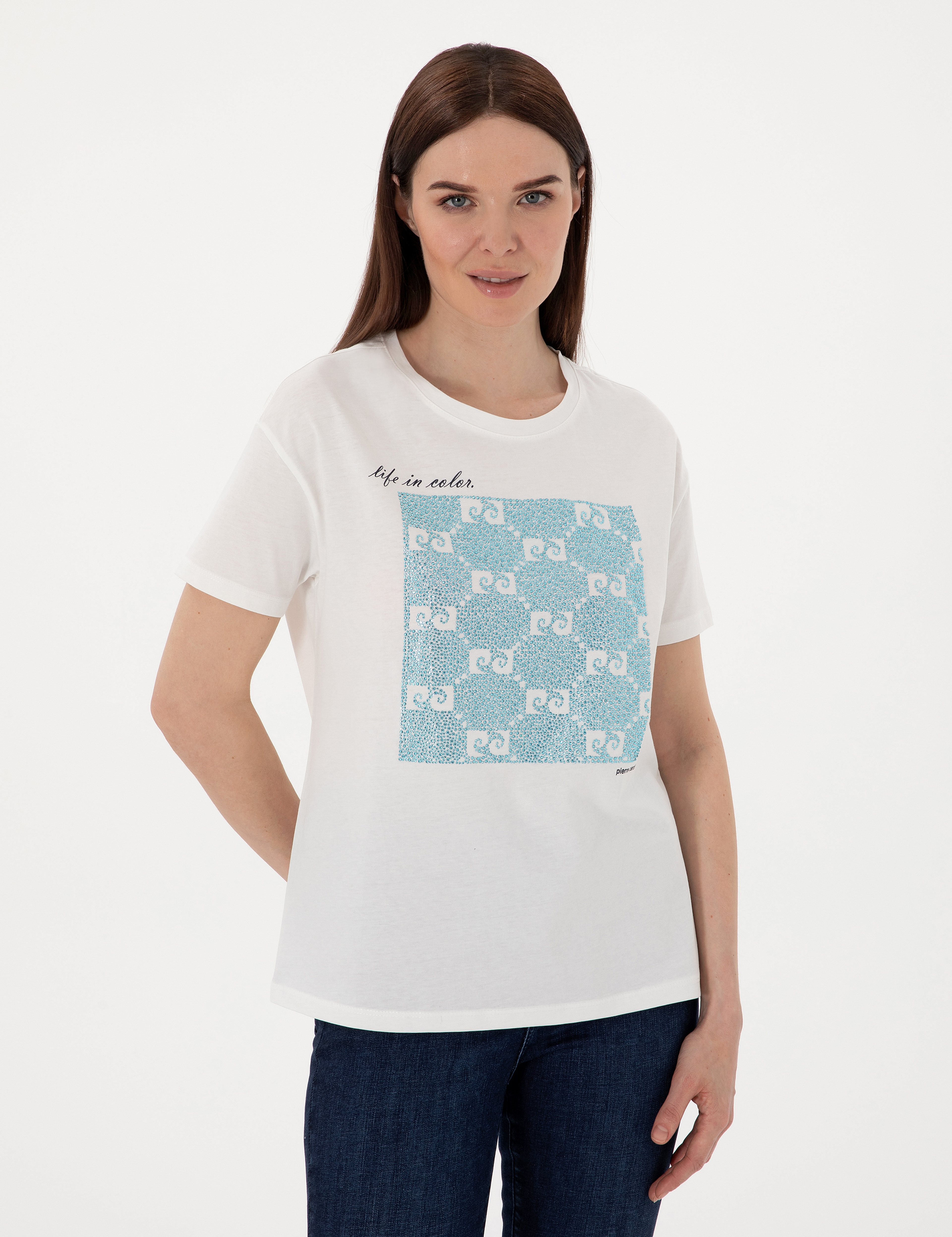 Beyaz Regular Fit Tişört - Image 3