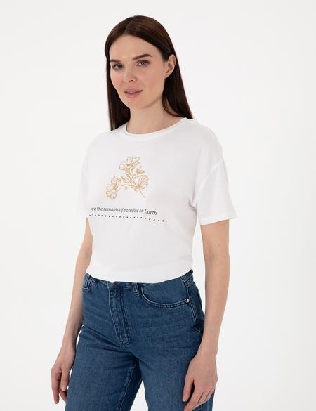 Beyaz Regular Fit Tişört - 50305787005