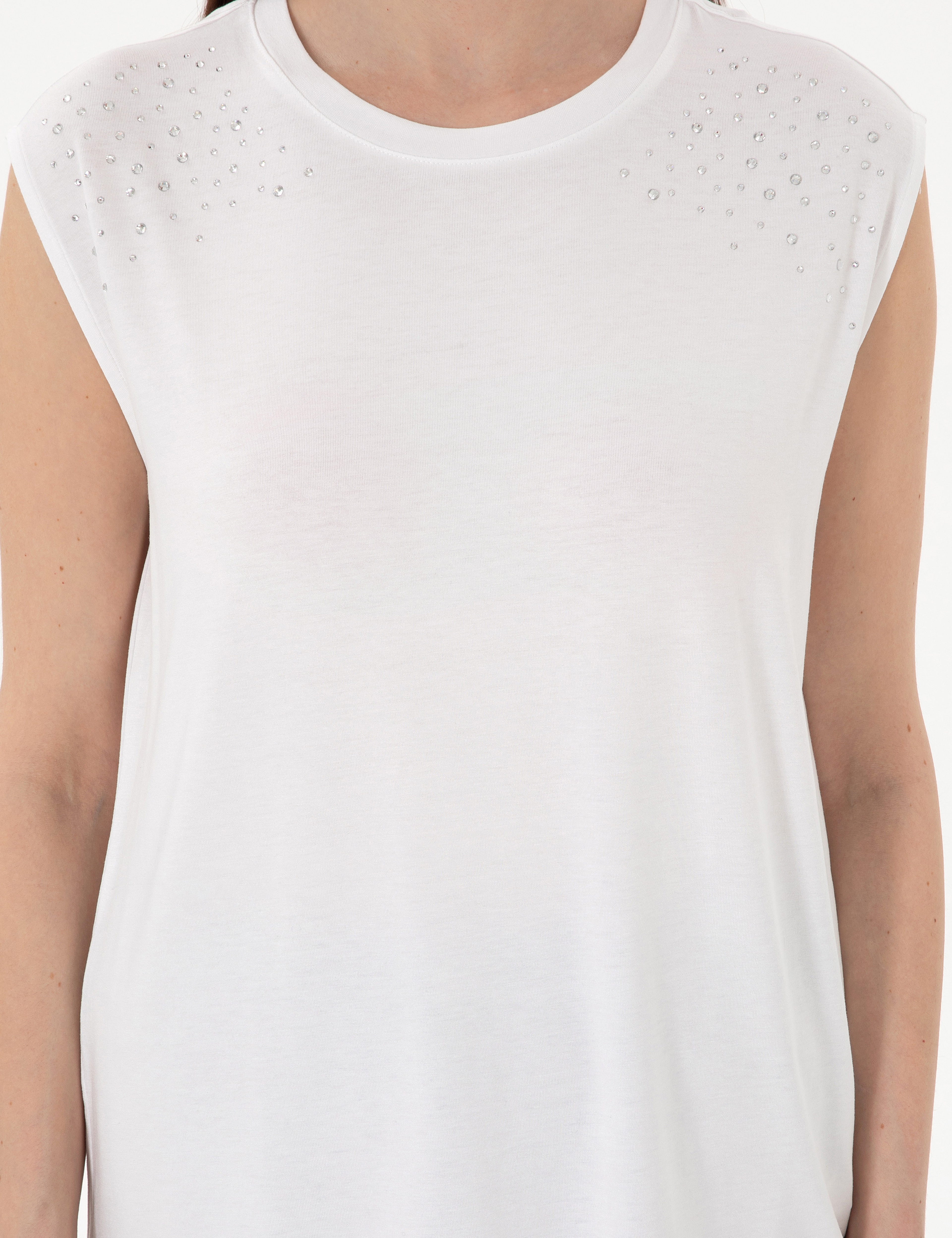 Beyaz Regular Fit Tişört - Image 6