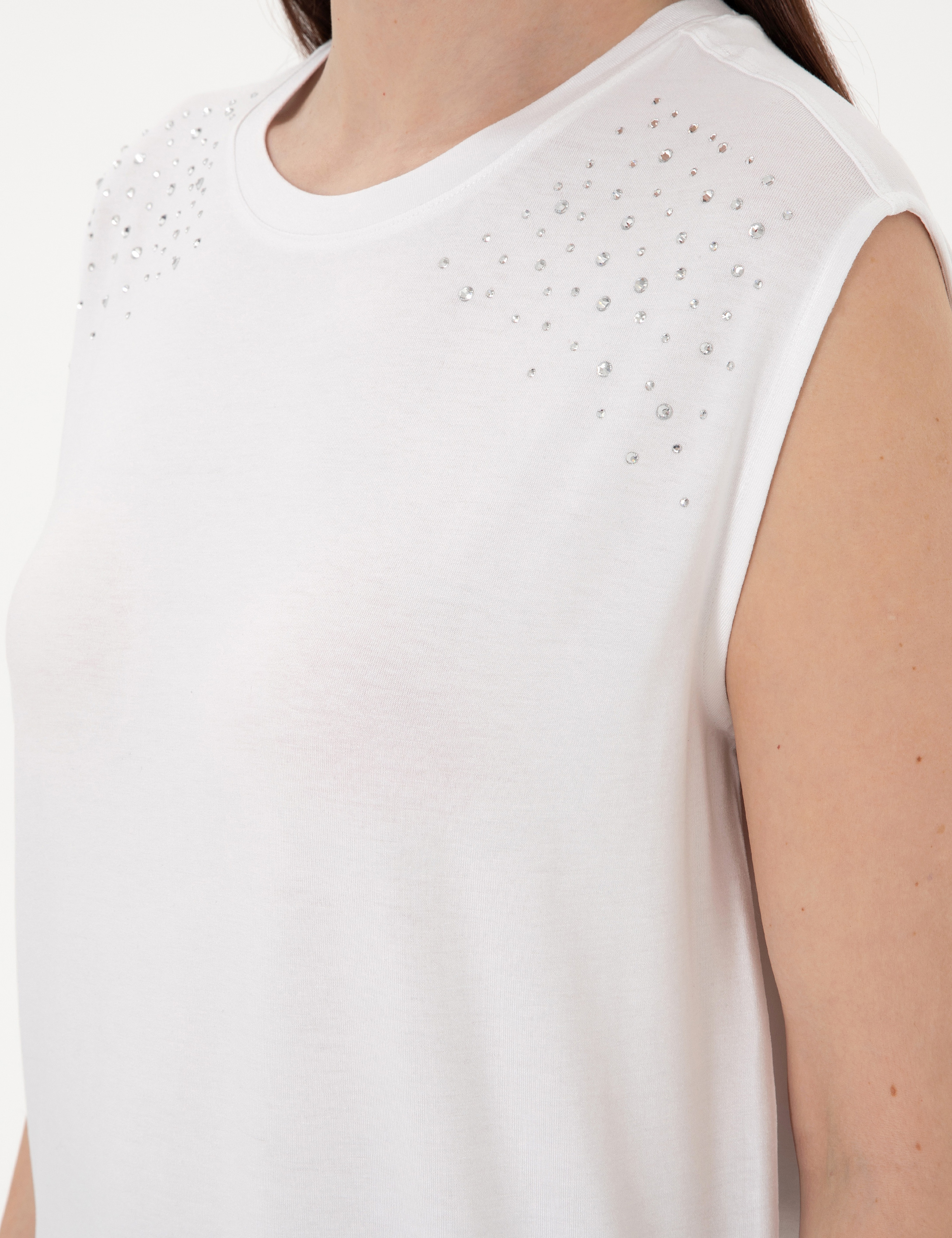 Beyaz Regular Fit Tişört - Image 7