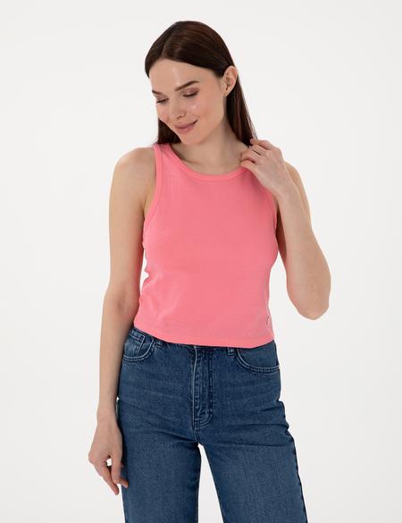 Pembe Ex. Slim Fit Crop Tişört - 50305750012