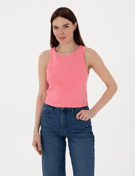 Pembe Ex. Slim Fit Crop Tişört - 50305750012
