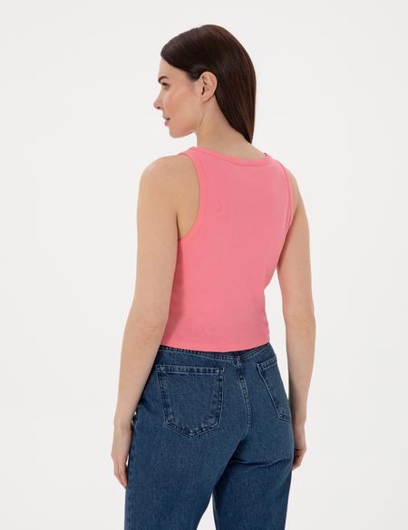 Pembe Ex. Slim Fit Crop Tişört - 50305750012