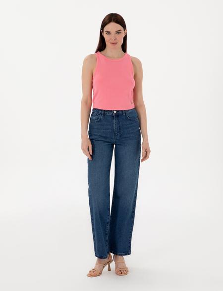 Pembe Ex. Slim Fit Crop Tişört - 50305750012
