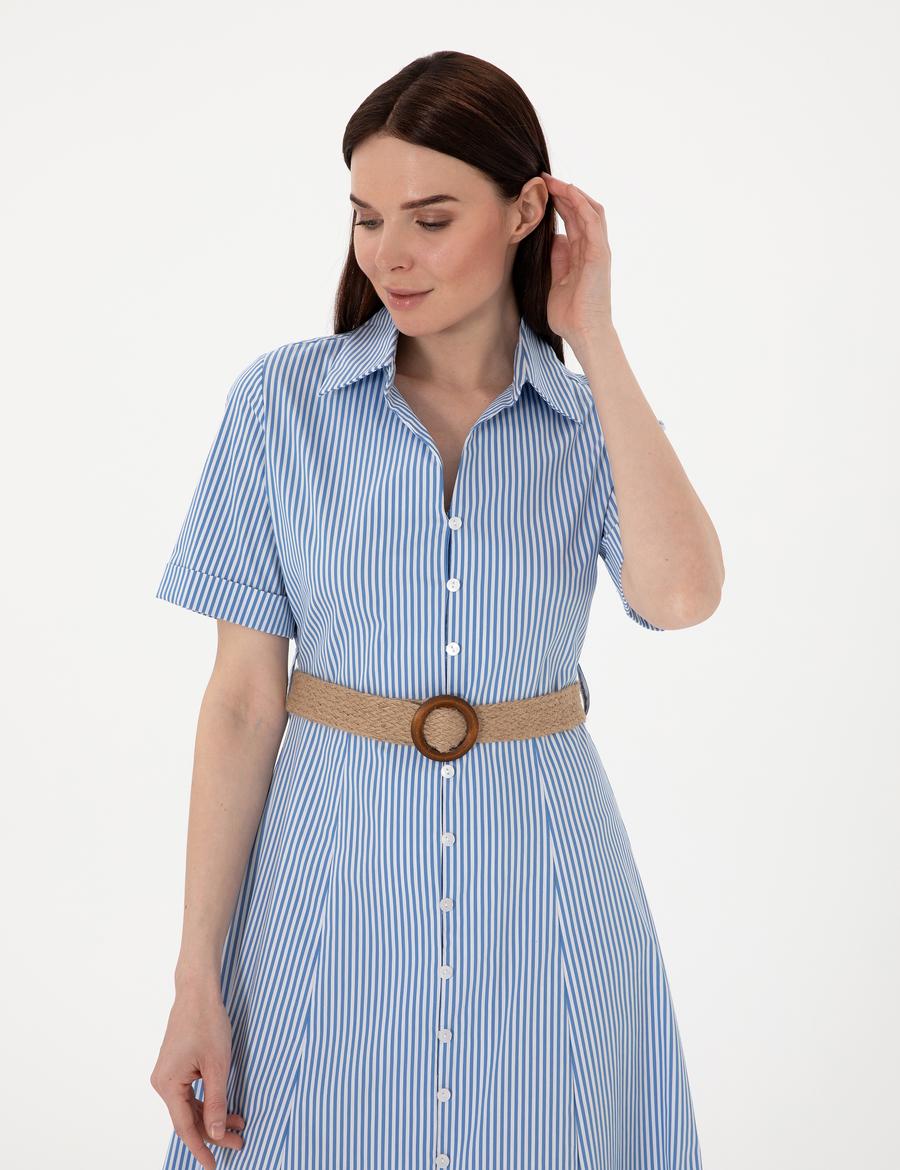 Mavi Regular Fit Dokuma Elbise