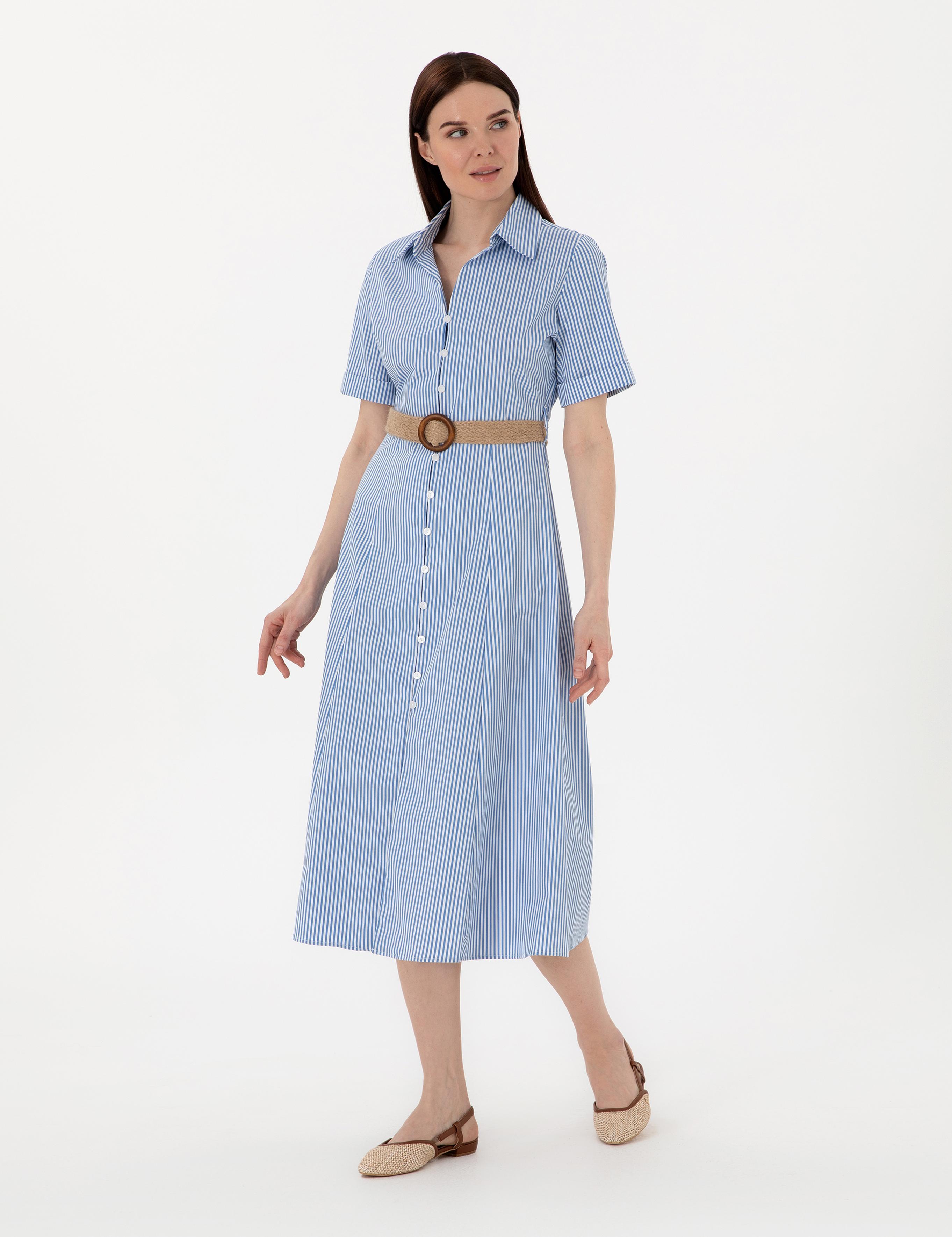 Mavi Regular Fit Dokuma Elbise