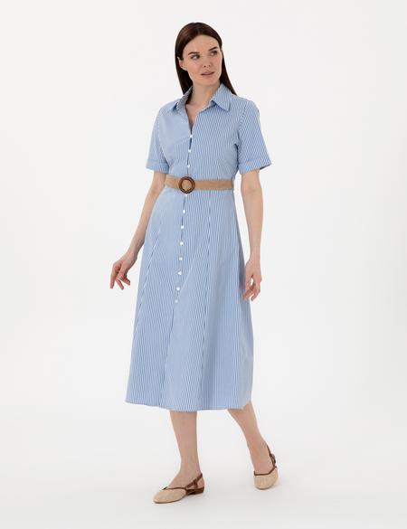Mavi Regular Fit Dokuma Elbise - 50301018002