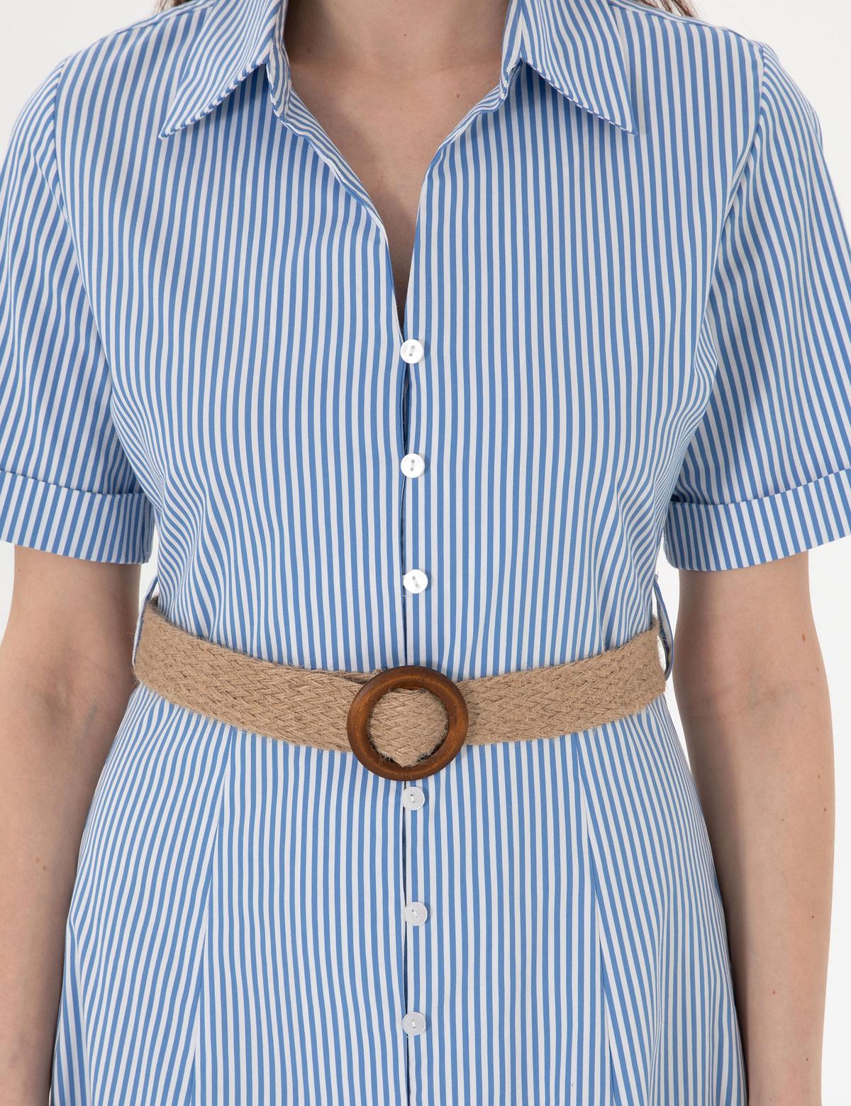 Mavi Regular Fit Dokuma Elbise - 50301018002