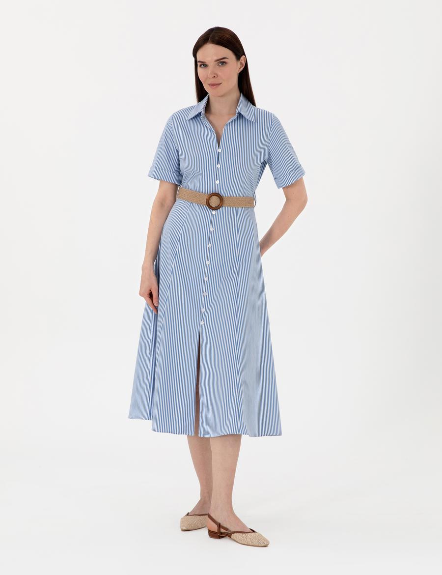 Mavi Regular Fit Dokuma Elbise