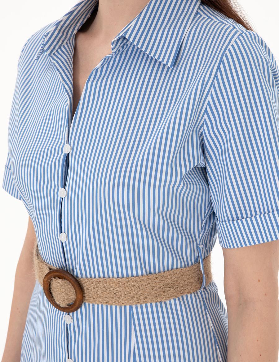 Mavi Regular Fit Dokuma Elbise