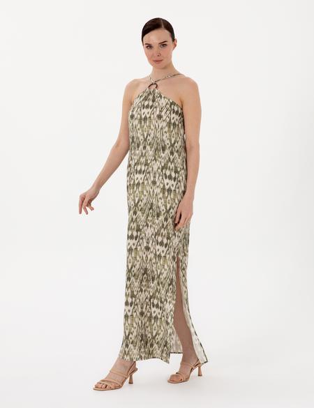 Haki Regular Fit Dokuma Elbise - 50301072005