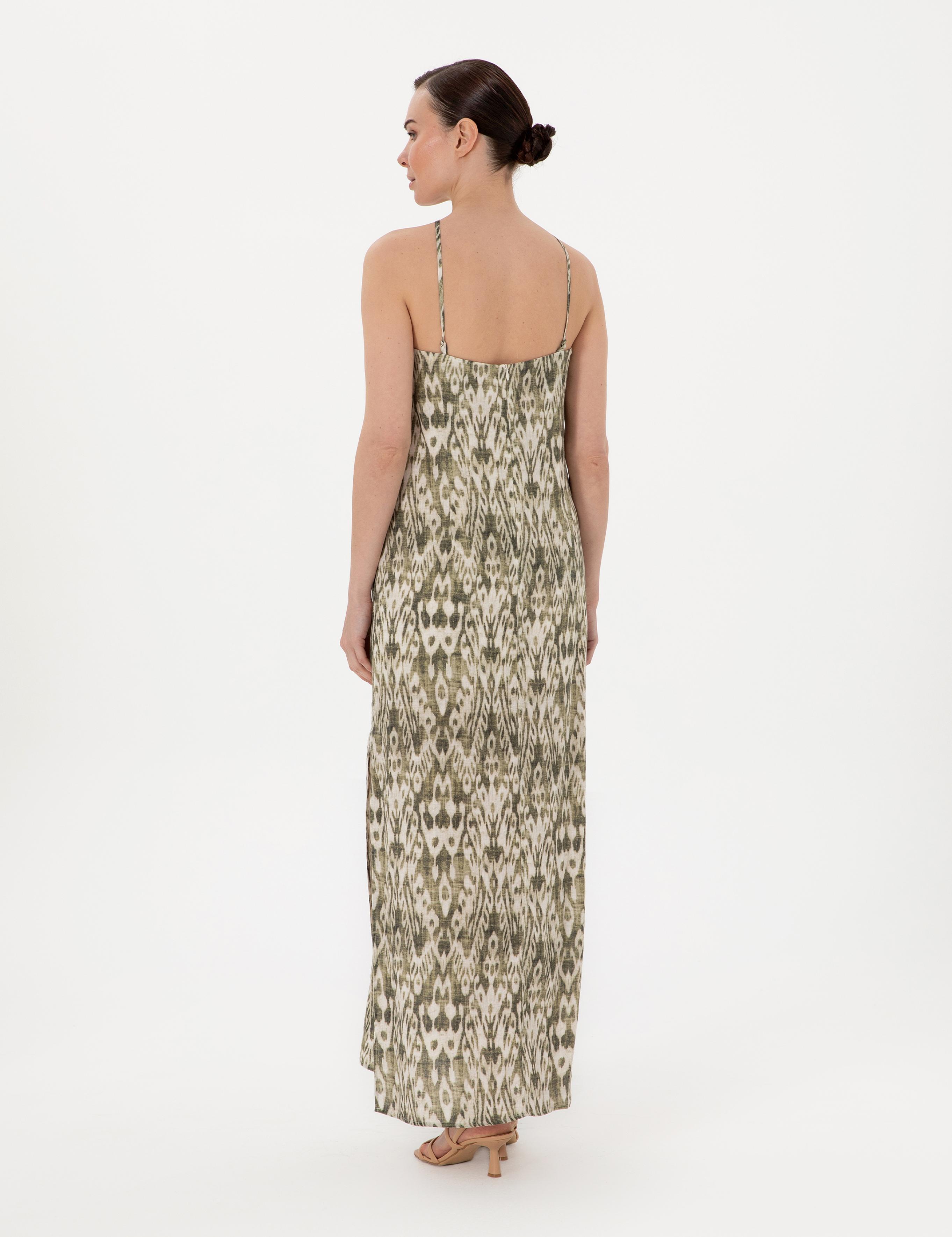 Haki Regular Fit Dokuma Elbise