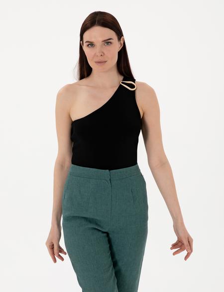 Siyah Slim Fit Triko Tişört - 50301158004