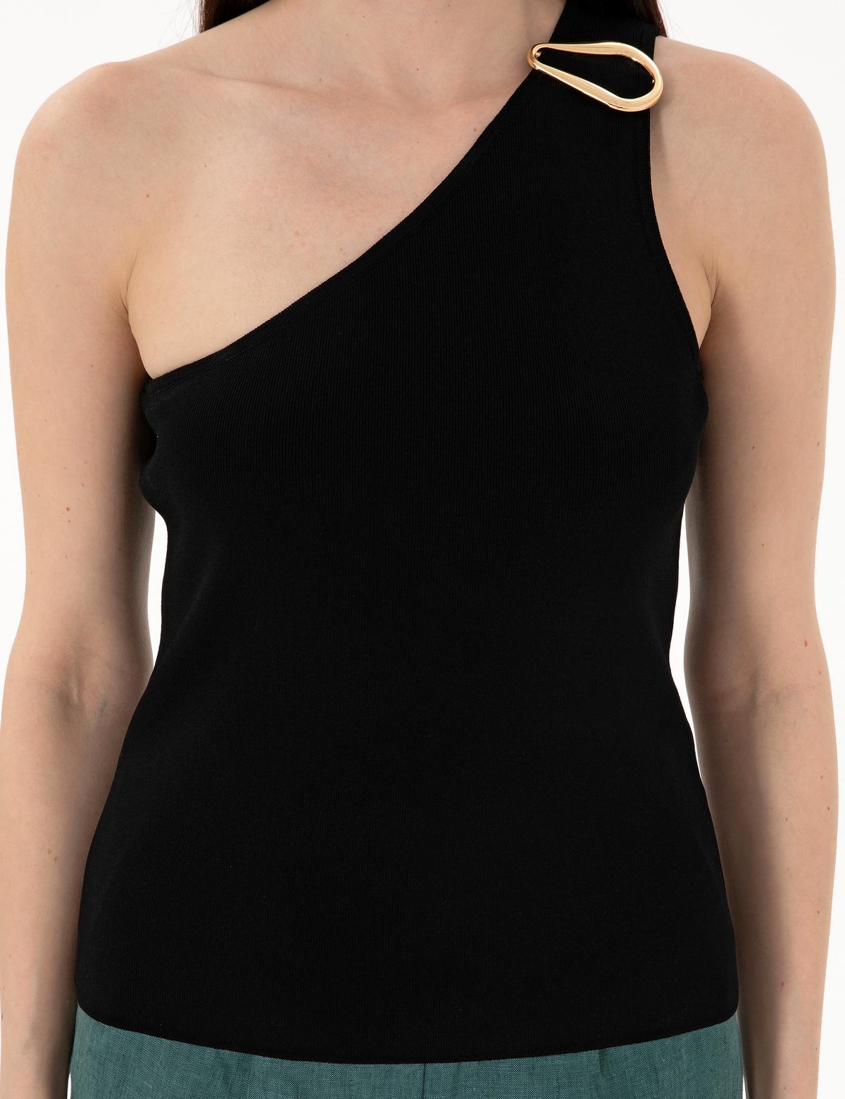 Siyah Slim Fit Triko Tişört - 50301158004