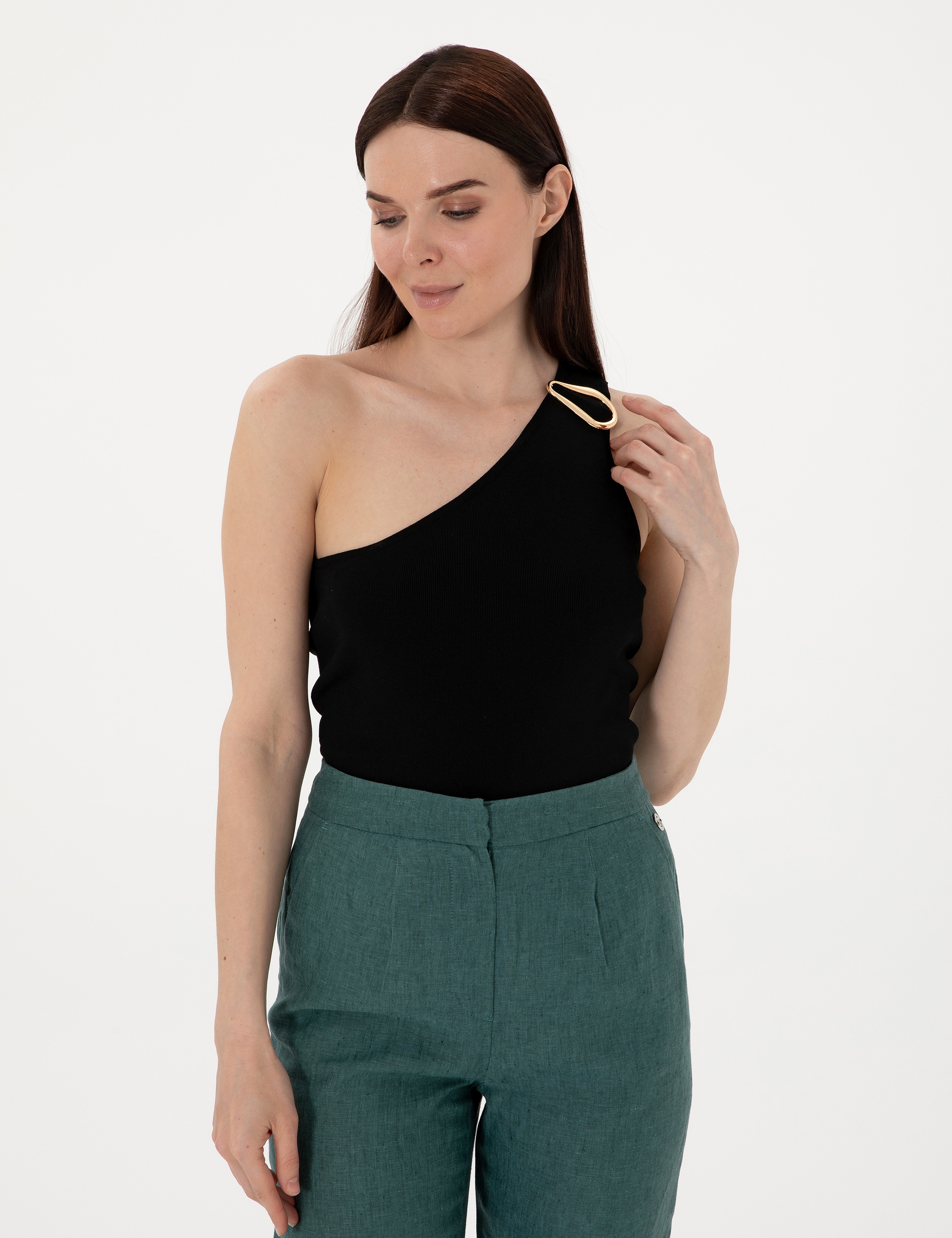 Siyah Slim Fit Triko Tişört - Image 3