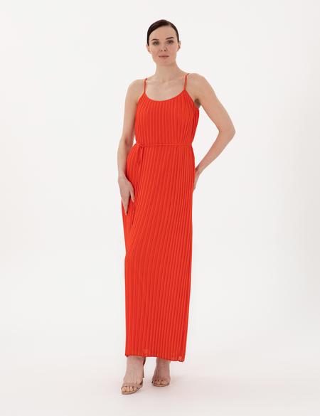 Kırmızı Regular Fit Dokuma Elbise - 50301053009