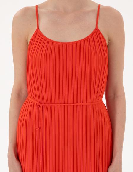 Kırmızı Regular Fit Dokuma Elbise - 50301053009