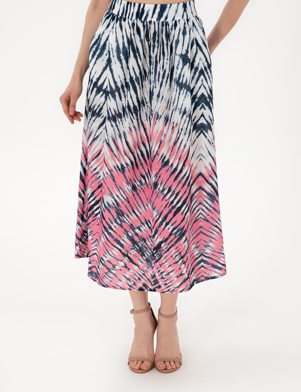 İndigo A Kesim Dokuma Etek - 50301212011