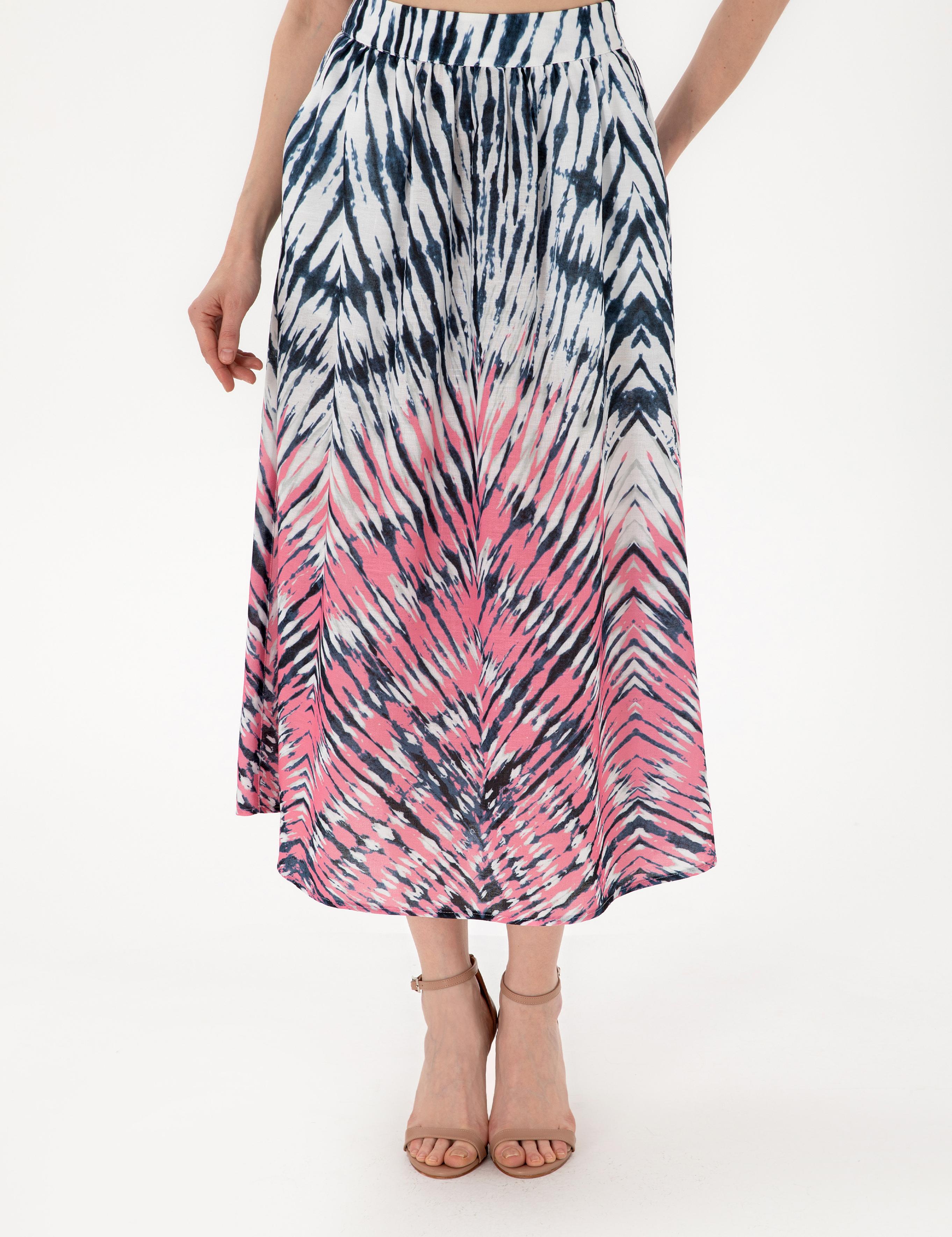 İndigo A Kesim Dokuma Etek