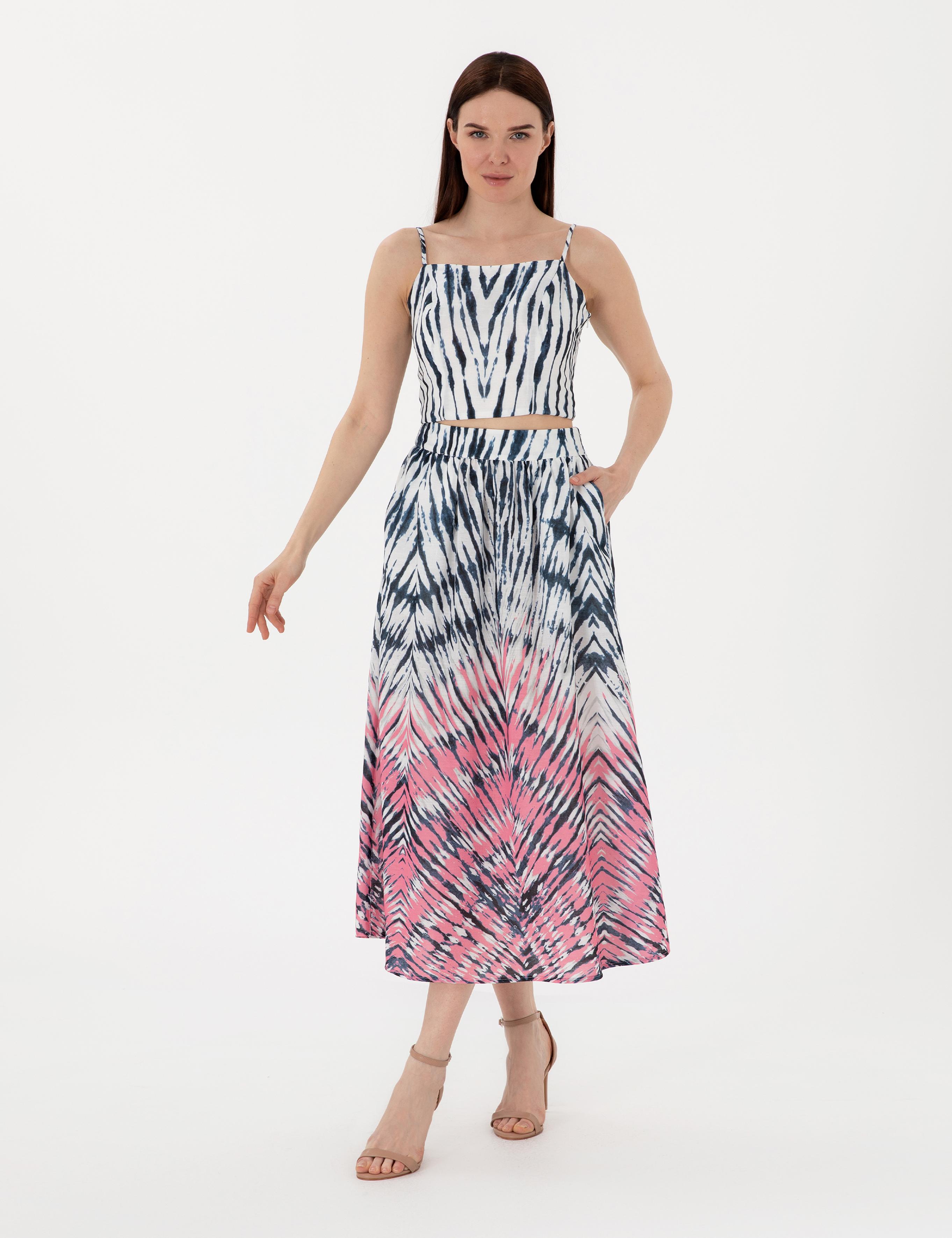 İndigo A Kesim Dokuma Etek