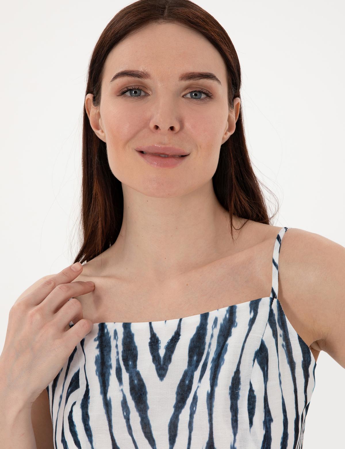 İndigo Crop Top Bluz - 50301145011