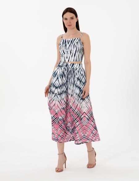 İndigo Crop Top Bluz - 50301145011