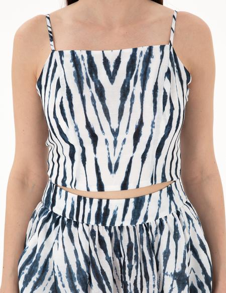 İndigo Crop Top Bluz - 50301145011