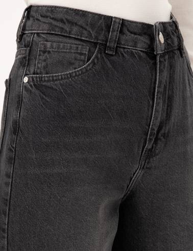 Gri High Waist Flare Fit Jean Pantolon