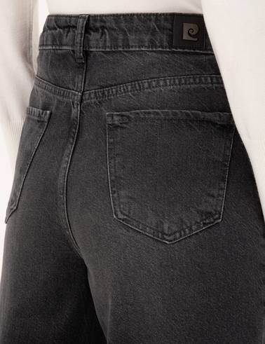 Gri High Waist Flare Fit Jean Pantolon