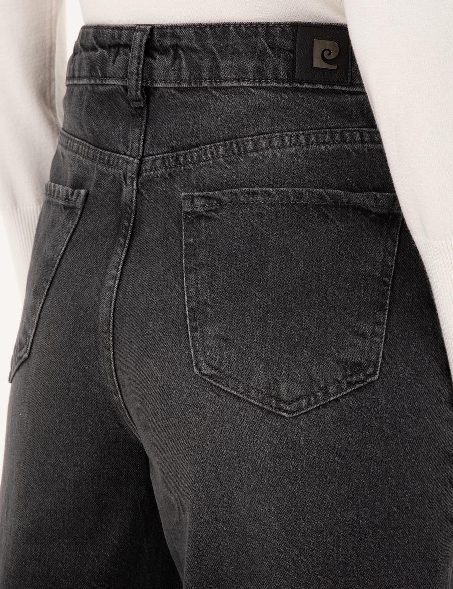 Gri High Waist Flare Fit Jean Pantolon