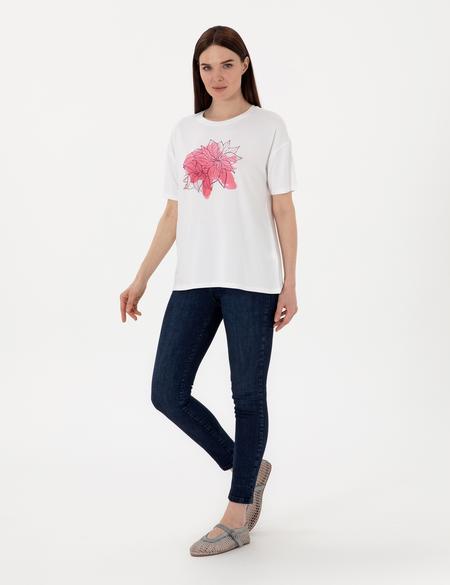 Beyaz Comfort Fit Tişört - 50307286003