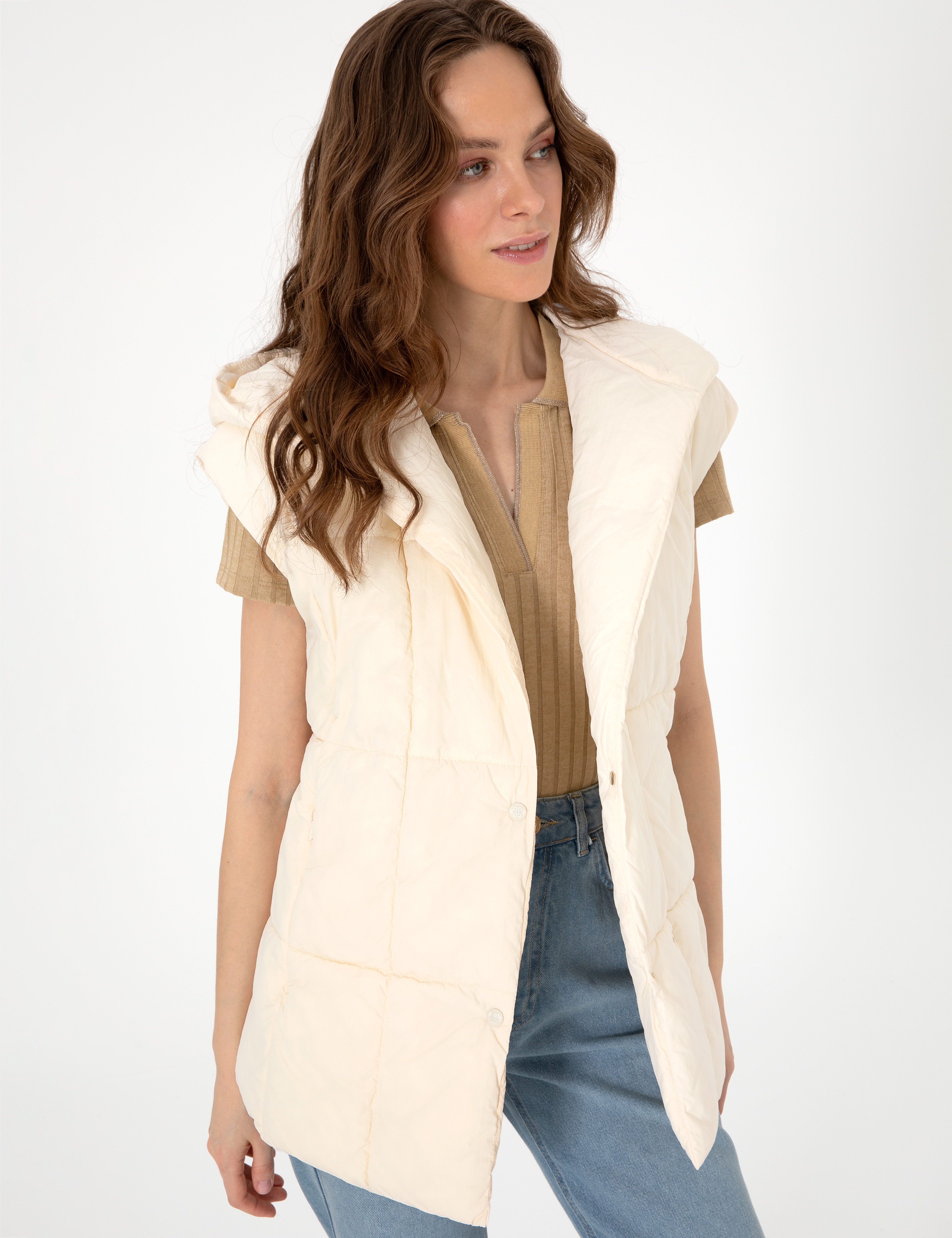 Ekru Regular Fit Yelek - Image 3
