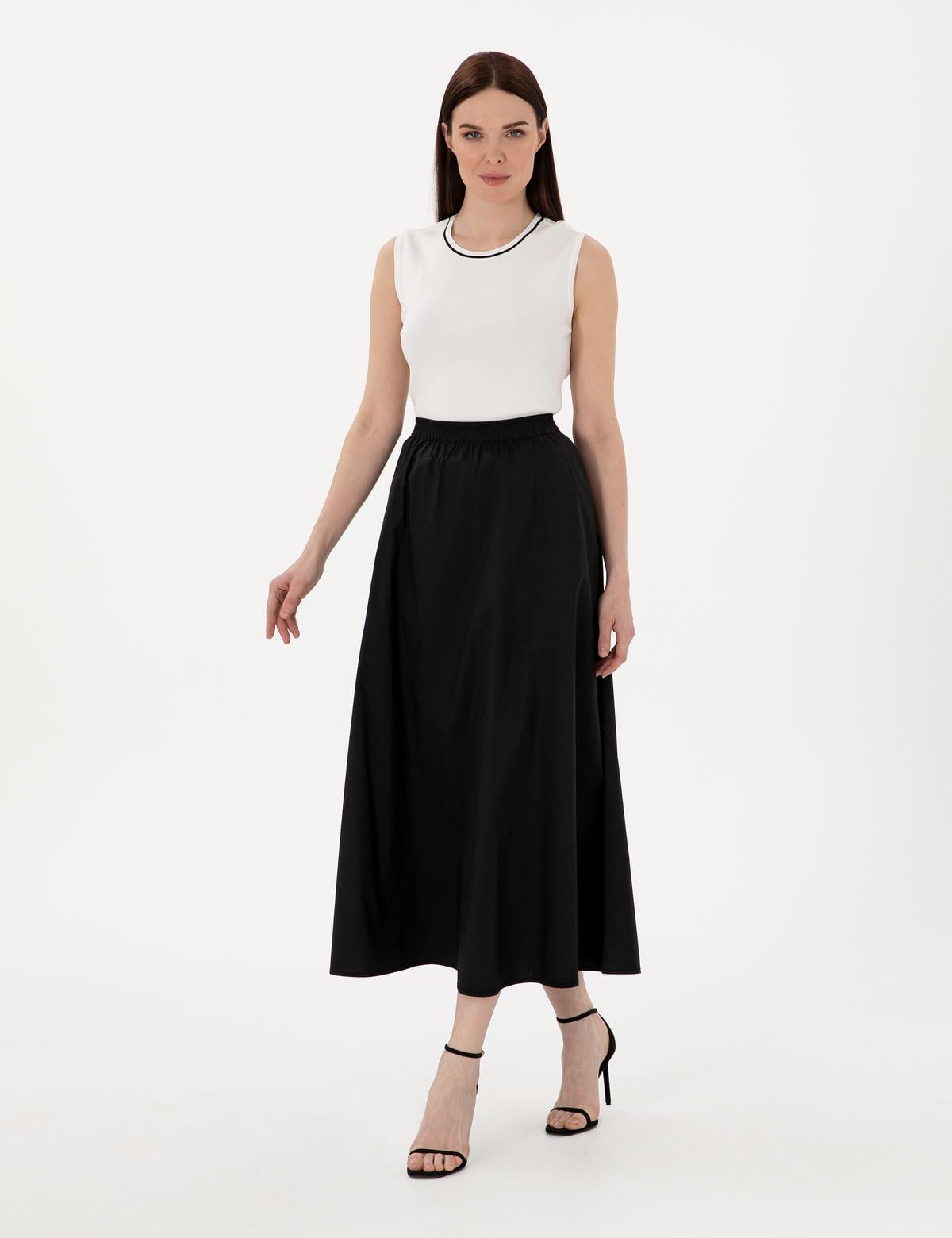 Siyah A Kesim Dokuma Etek