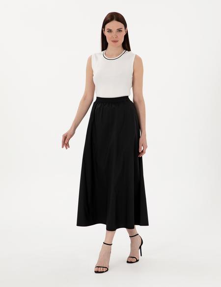 Siyah A Kesim Dokuma Etek - 50301215004